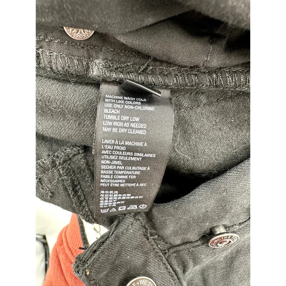 FREE PEOPLE NWT Black Denim Raw Hem Cut Off Shorts // 26